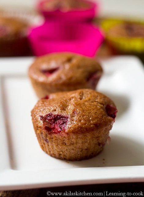 eggless strawberry muffins