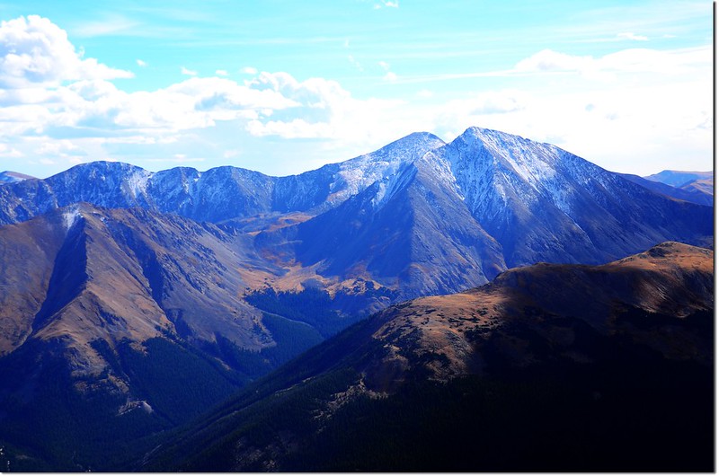 Grays & Torreys Peak as seen from Parnassus' summit