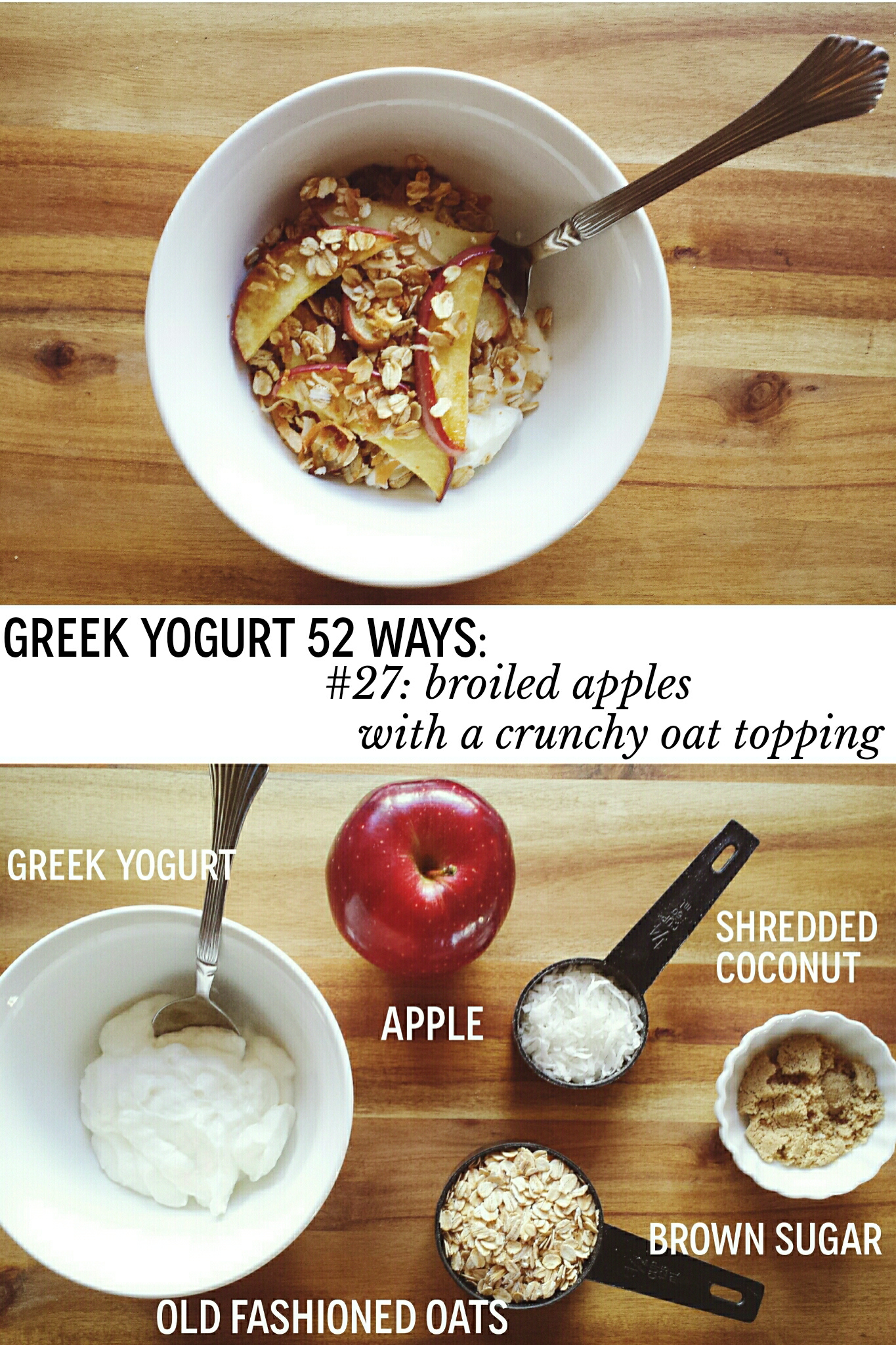 greek yogurt 52 ways # 27: broiled apples with a crunchy oat topping