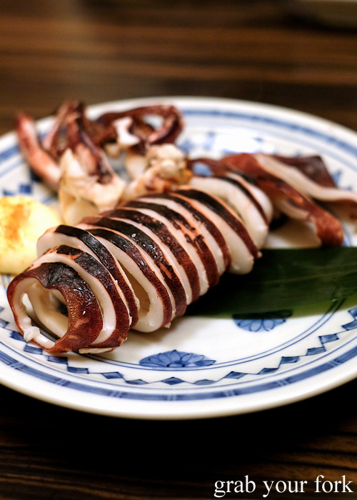 Grilled squid at Tsubohachi Izakaya in Hakodate, Hokkaido