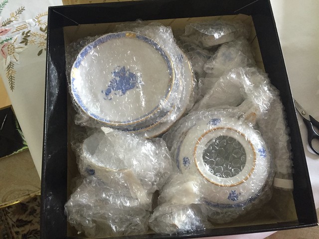 Herend Apponyi blue tea set, still in the box