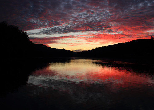 blue red reflection water clouds river evening dusk pennsylvania pa allegheny tidioute nwpa pawilds