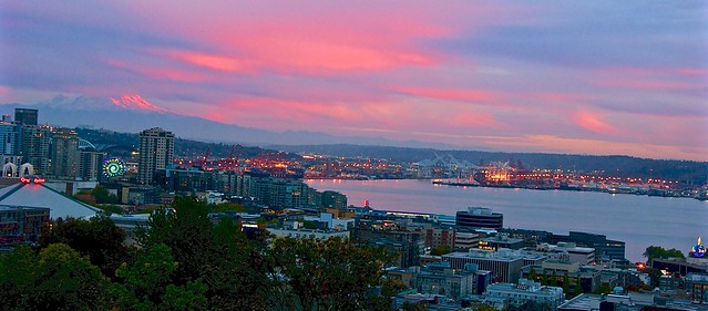 Seattle sunset panorama