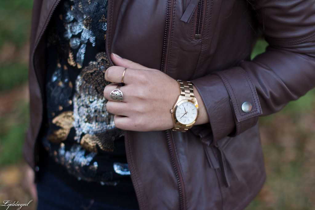 sequined sweater, brown leather jacket, jeans-6.jpg