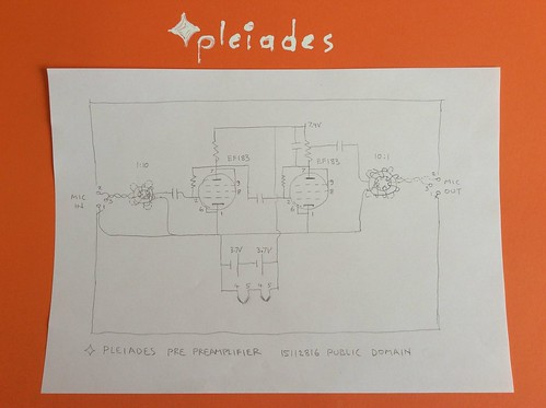 Pleiades V5 2 stage EF183 electron tube with positive bias microphone pre preamplifier with proximity compensating transformer and instantaneous clipping rounding waveform capacitor