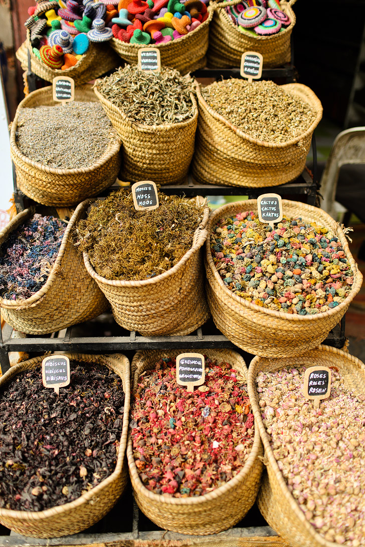 Spices at Place Jemaa el Fna Marrakech Market (Things to Do in Morocco).
