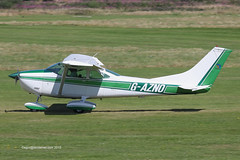 G-AZNO - 1972 build Cessna 182P Skylane, arriving on Runway 26L at Barton