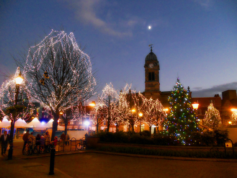 Christmas market in Derby, England. Credit DncnH