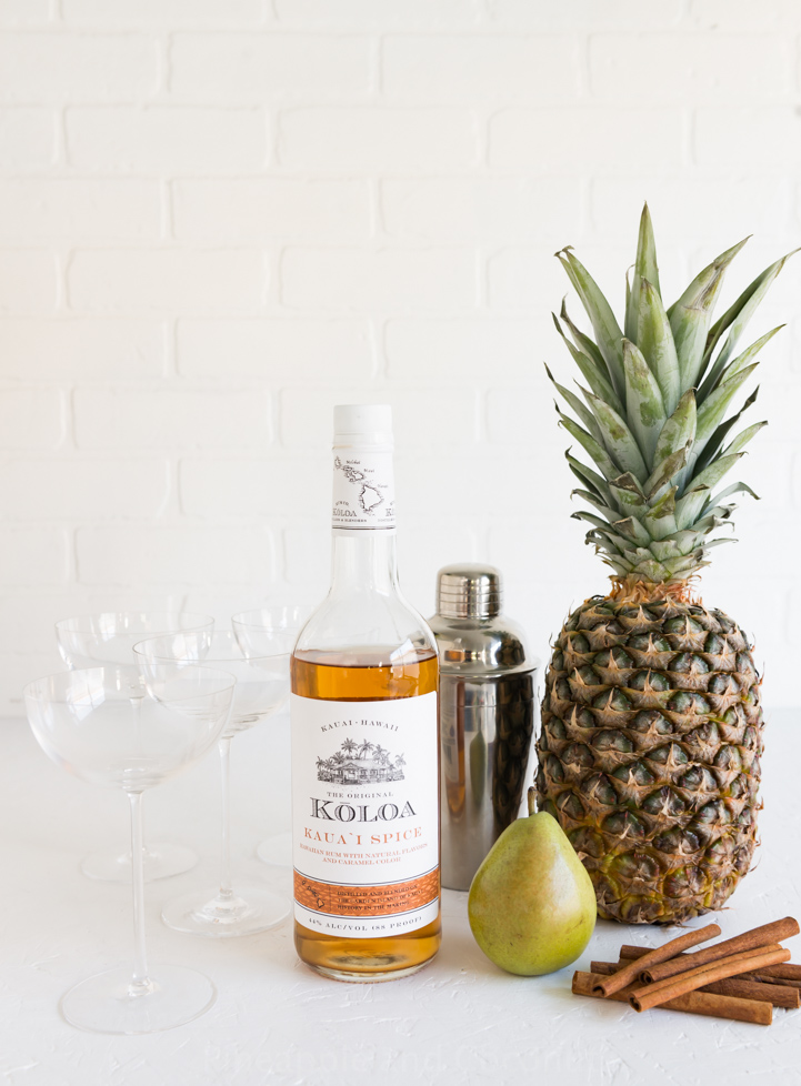 Pear Pineapple Spiced Rum Cider www.pineappleandcoconut.com