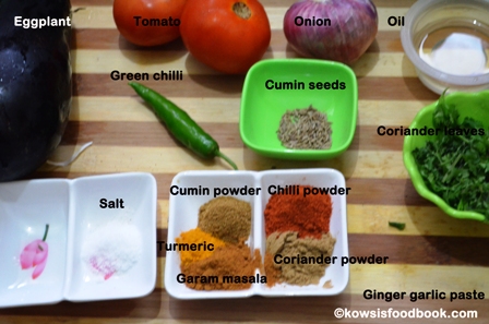 ingredients for baingan bharta