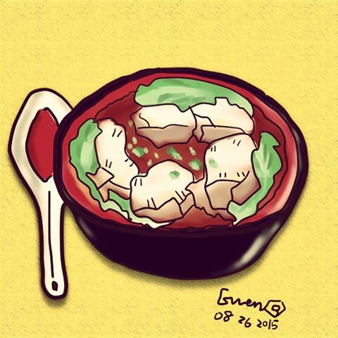 左手畫畫 餛飩湯好吃 Have you ever eaten #woton and it's #shrimp wonton? Anyway, I think the best shrimp wonton soup is in #hualin . #左手畫畫 #drawing #food #Sai #Photoshop #evrenwu #streetFood