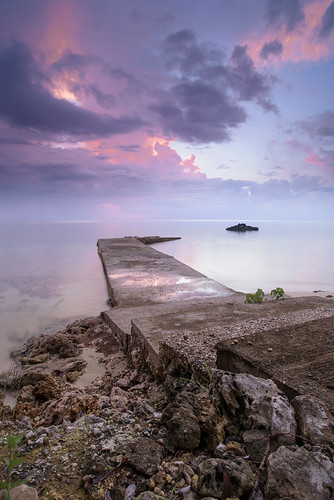 sunset sea clouds evening seaside nikon jetty wideangle jamaica caribbean nikkor rhodes 1835
