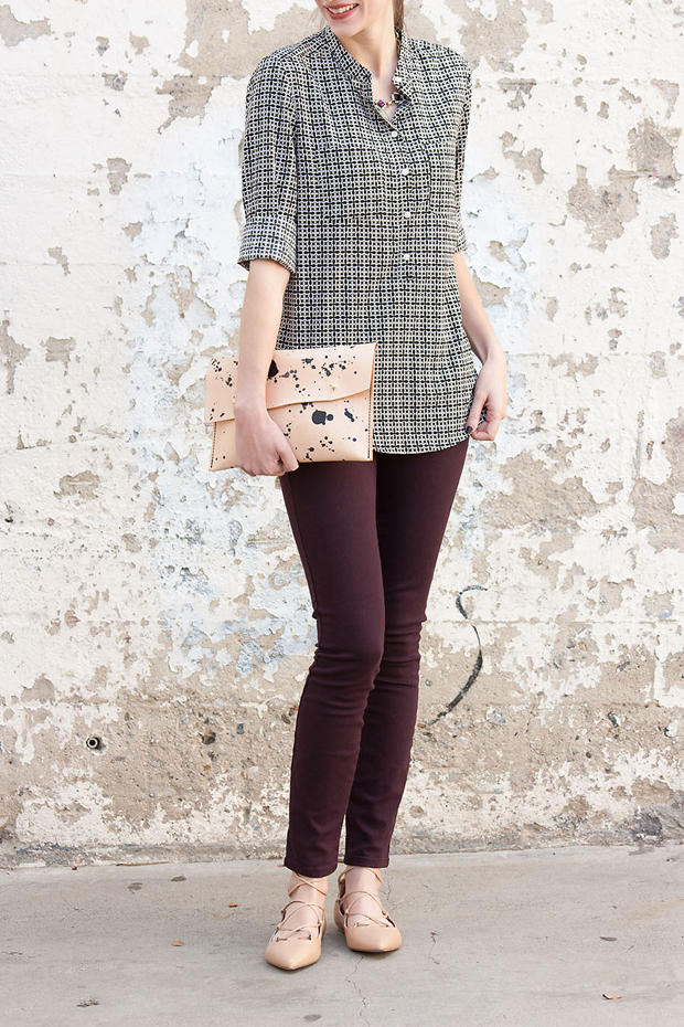 Walter and George Leather Clutch, Purple Gap Jeans, Gap Lace Up Flats