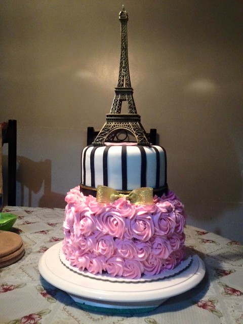 Eiffel Tower Themed Cake by Sassy Krafty Cakes