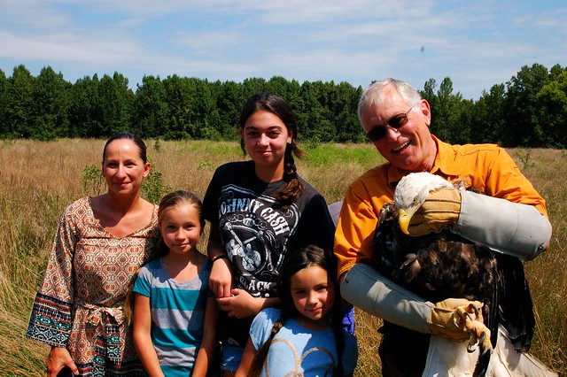 The family that found the eagle - Eagle Release at Widewater State Park, Virginia