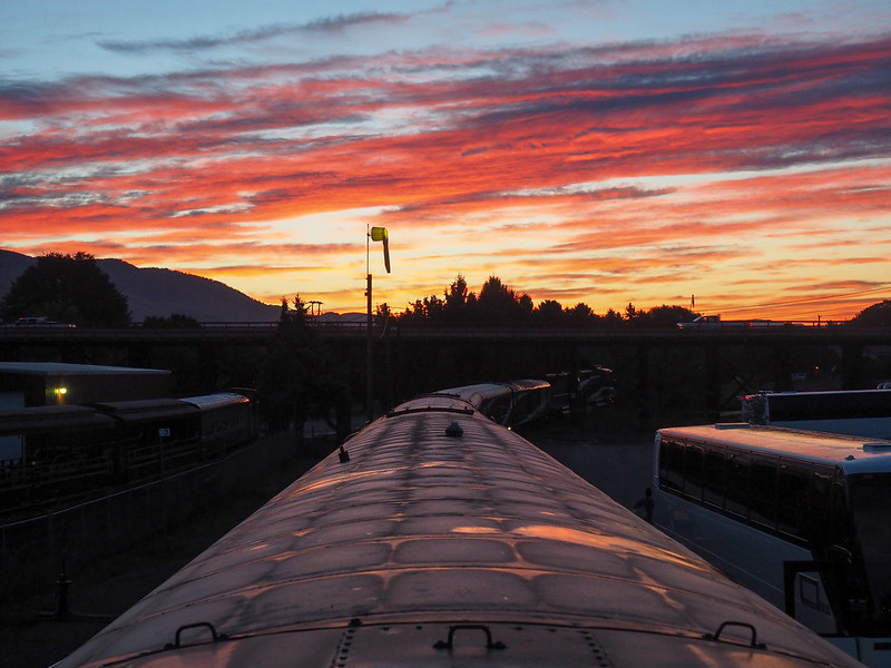 Sunrise over the Rocky Mountaineer
