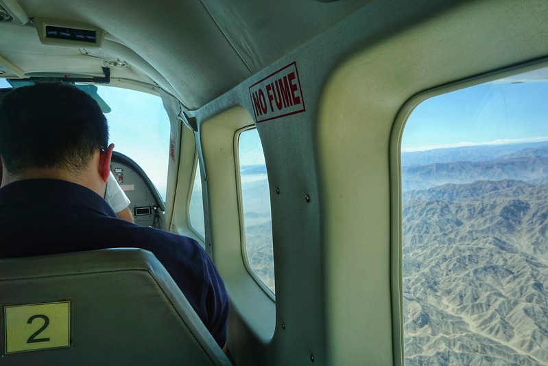 A passenger on a Nazca Lines flight