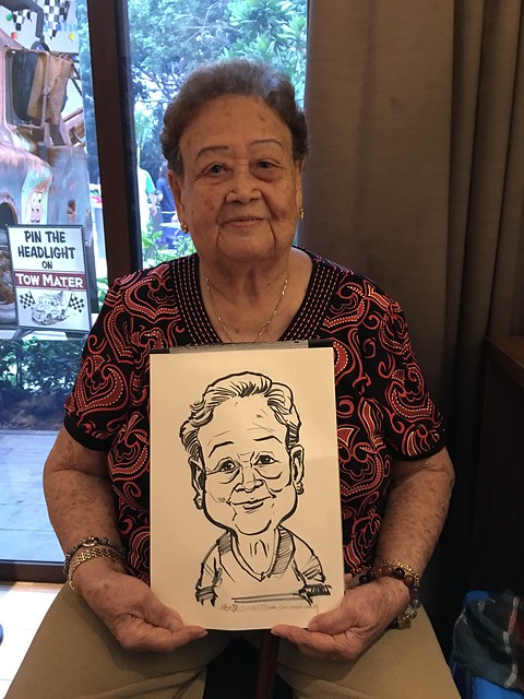 Caricature live sketching for birthday party