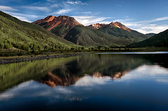 Red Mountain reflecting on Crystal Lake CO