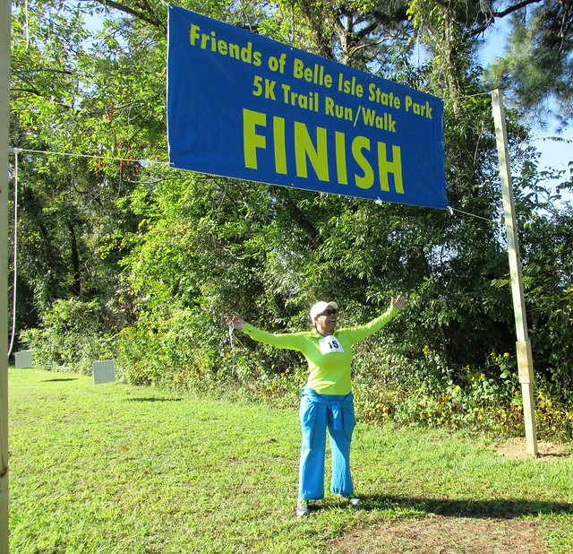 Crossing the finish line feels so good!  4th annual Friends of Belle Isle State Park 5K Run/Walk and Pancake Breakfast on September 26, 2015.
