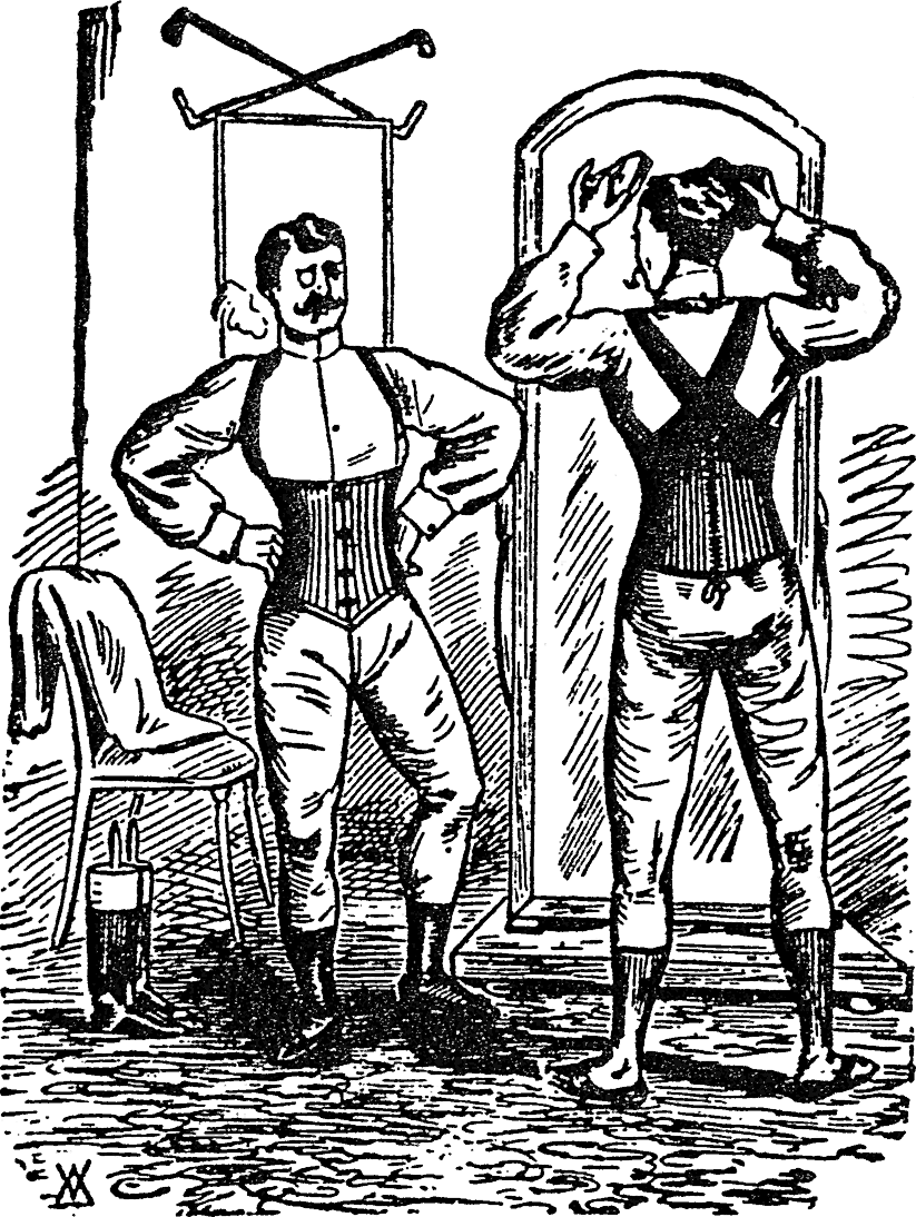 Advertisement of corsets for men, 1893
