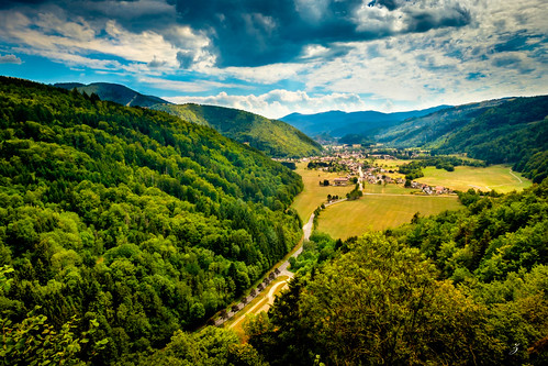 mountain france nature colors forest landscape fuji village cloudy valley alsace vosges vibrance kruth xt1