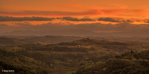 italien panorama sonnenuntergang natur landschaft toskana