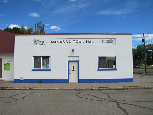 architecture colorado townhall smalltown handpaintedsign manassa