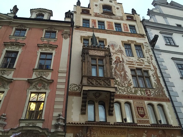 colorful gothic buildings, Prague