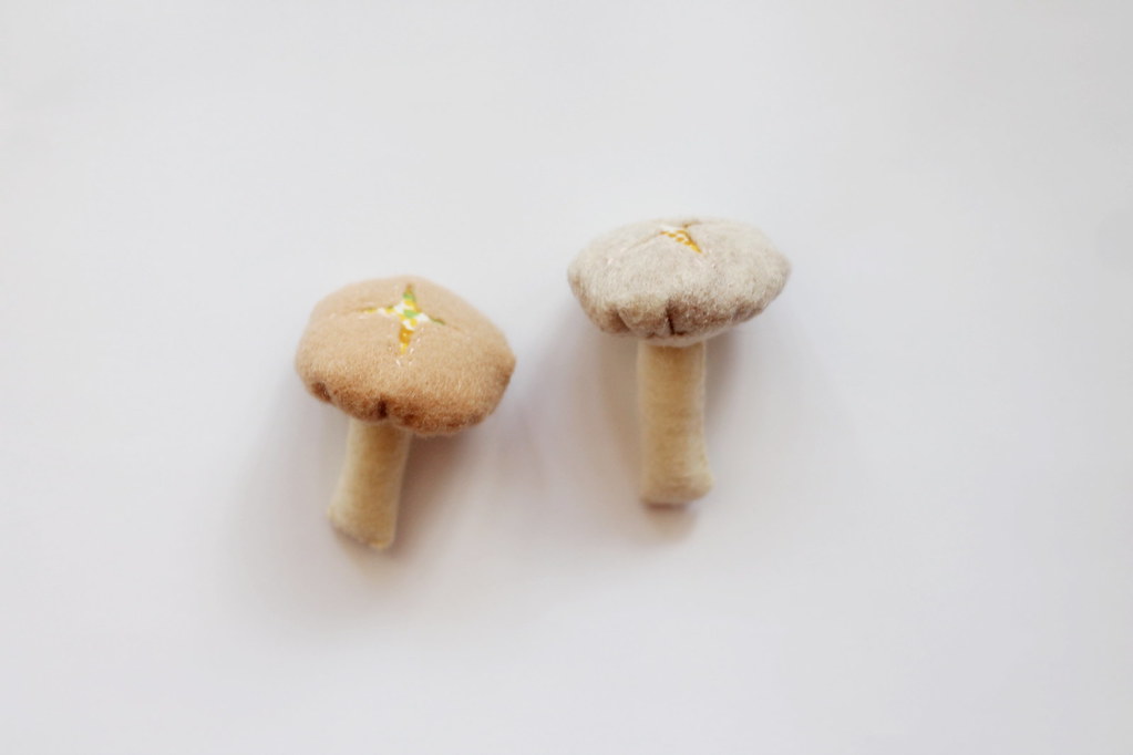 play food - felt and fabric mushrooms