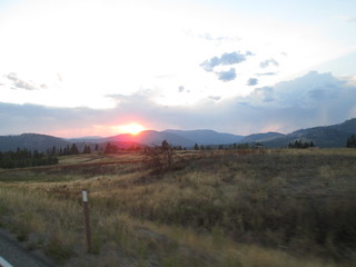 Sunset in Lake Roosevelt National Recreation site.
