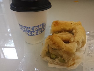 Chilled chai and leftover chester scroll from Smith & Deli