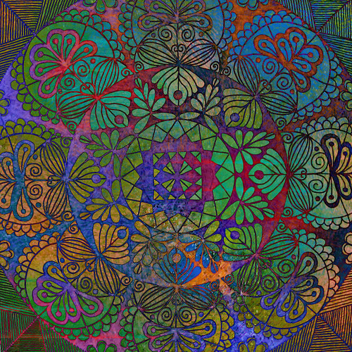 Digital collage with Mandala