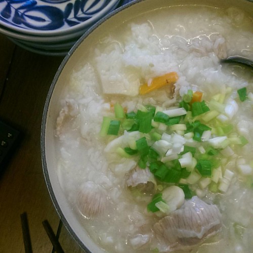 20150928 颱風天午餐 清冰箱鹹粥  #葛蘿的餐桌