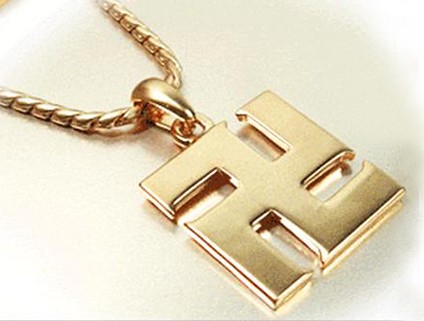 swastika jewellery - gold pendant