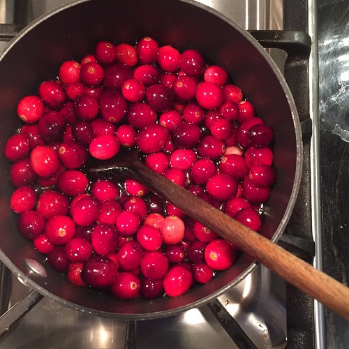 Cranberry sauce in the making