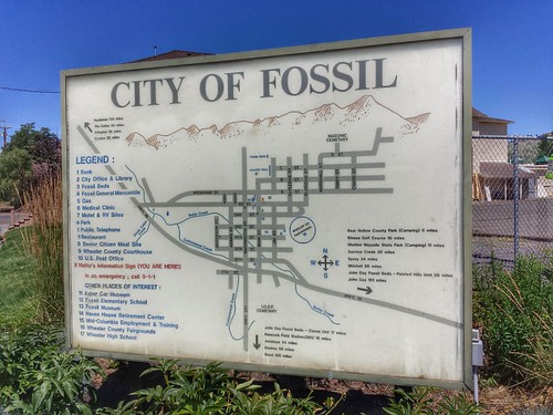 sign oregon fossil map wheelercounty