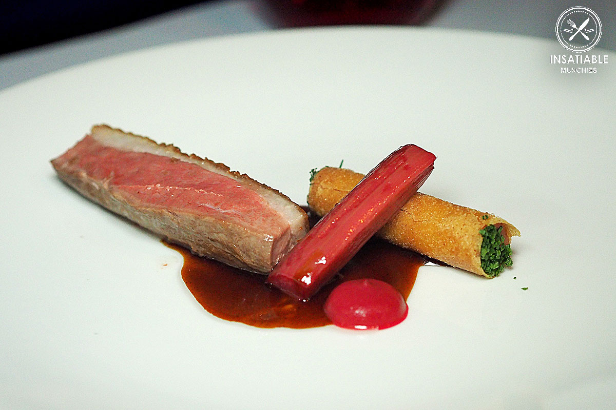 Long Vale Duck Breast, Confit Rhubarb, Pastille, Ananas, The Rocks. Sydney Food Blog Review