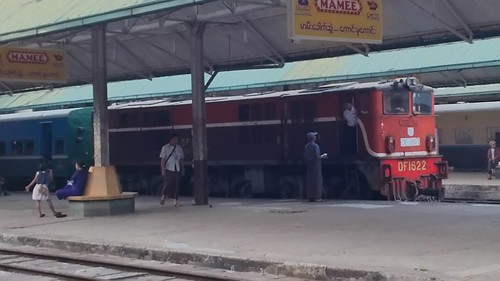 Myanmar Railways DF1622 in Yangon Central Railway Station, Yangon, Myanmar /Dec 27, 2015