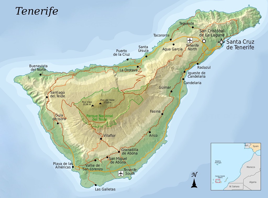 Mapa para visitar Tenerife