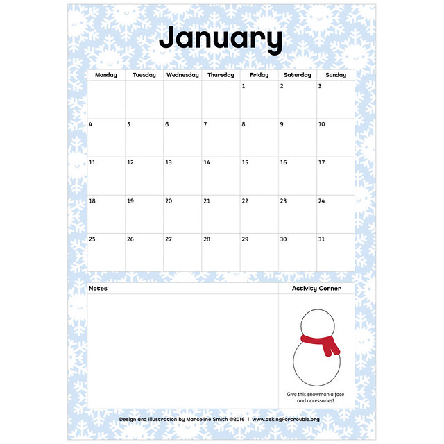 January printable planner
