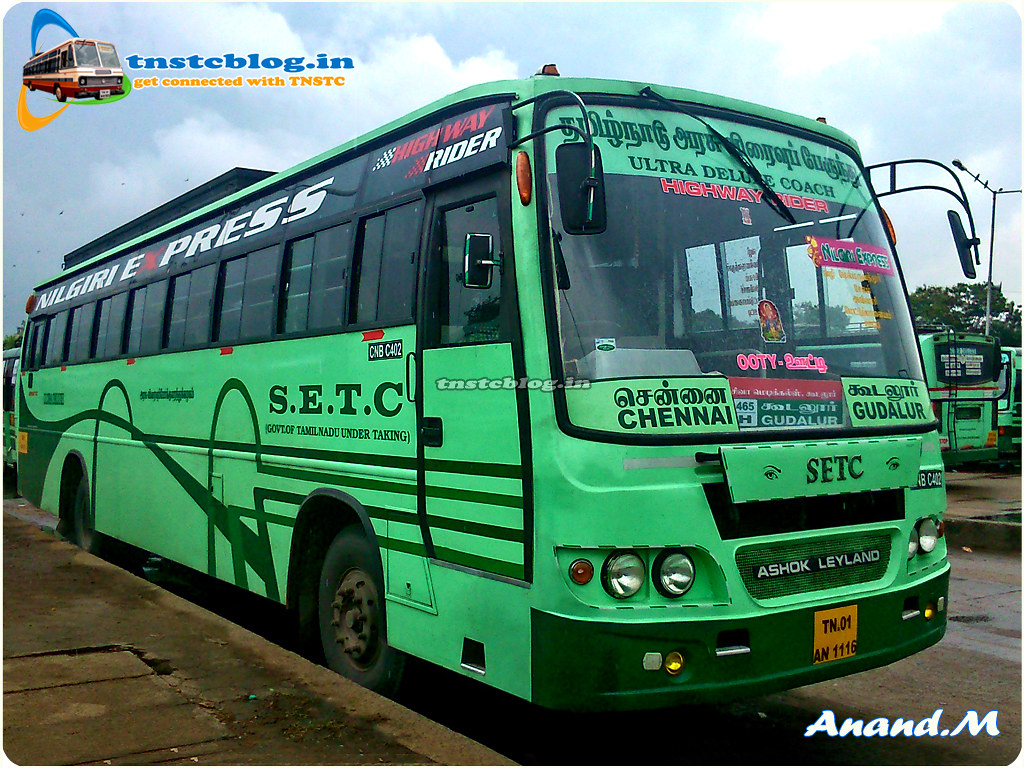 TN-01AN-1116 CNB C402 of Chennai Central Depot Route 465H UD Chennai - Gudalur via Salem, Avinashi, Mettupalayam, Ooty
