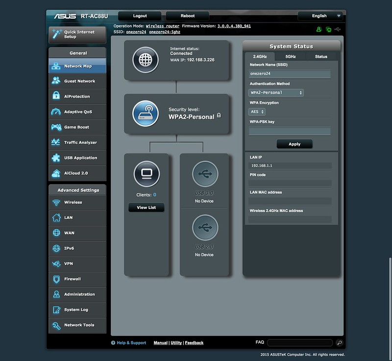 Asus RT-AC88U Router - UI - Network Map