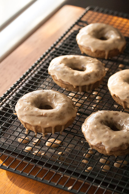 Brown Butter Banana Donuts with Espresso Glaze