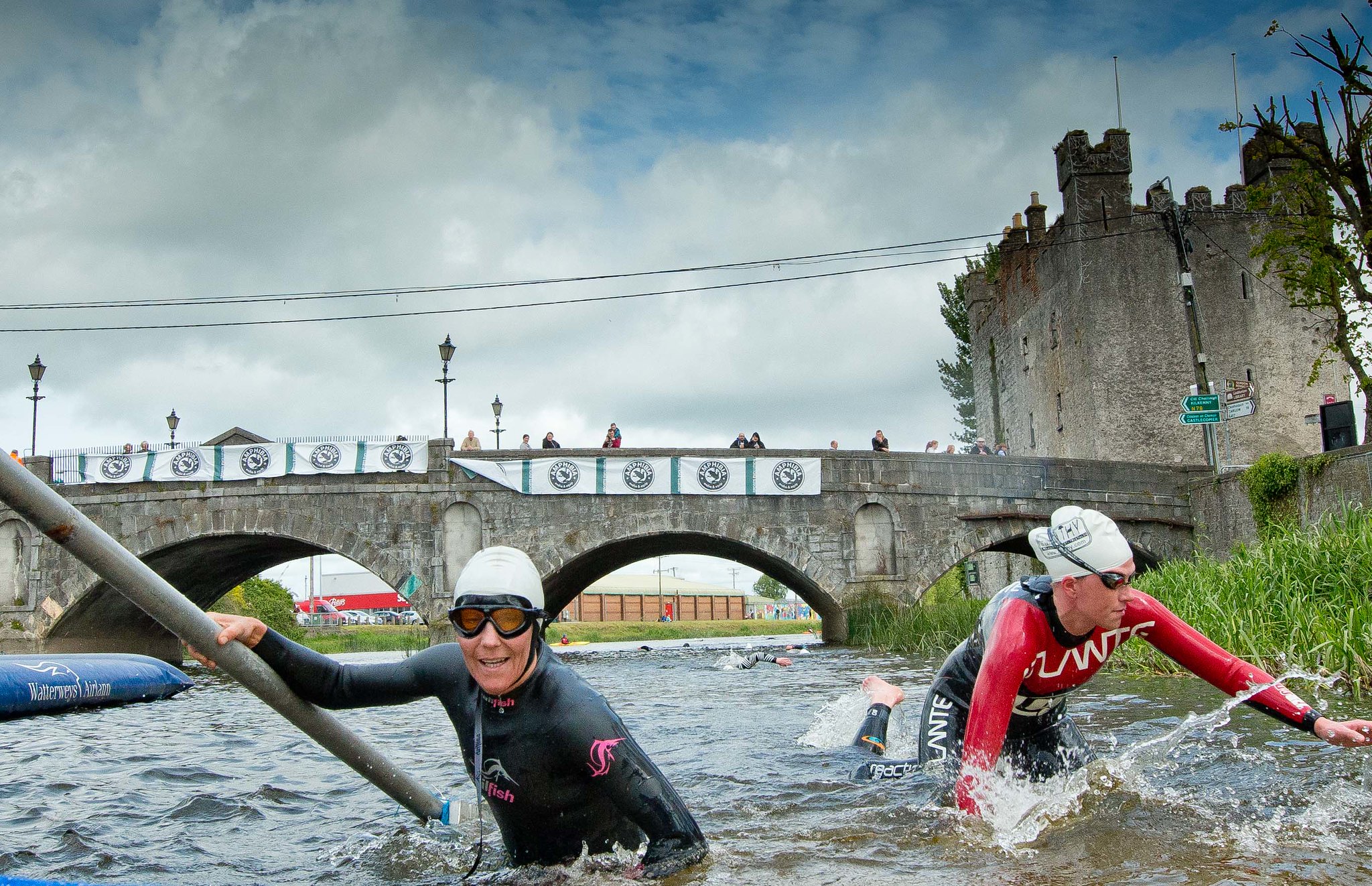 Competitors competing in the swim section of the Olympic category race 30/5/2015 - TriAthy - IX Edition - 31 May 2015