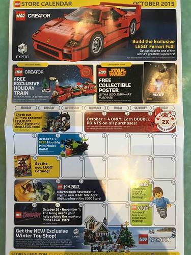 LEGO October 2015 Store Calendar