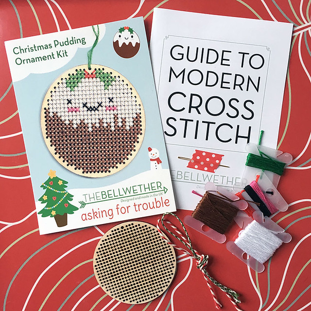 Christmas pudding ornament cross stitch kit