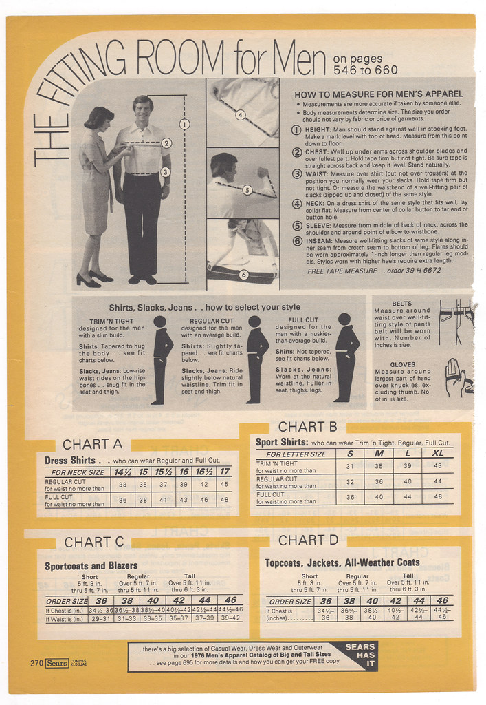 Sears Mens Size Chart