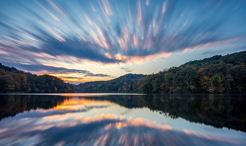 sunset raccooncreekstatepark pennsylvania pittsburgh reflection clouds longexposure outdoor lake sun