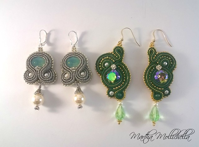 Soutache earrings handmade in Italy soutache jewelry by Martha Mollichella